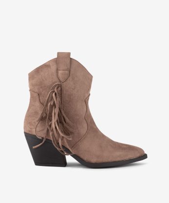 BOTIM DE TACÃO ESTILO TEXANA - TAUPE, 37