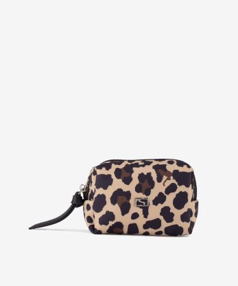 ESTOJO ESTAMPADO ANIMAL PRINT DE FECHO METÁLICO COM APLICAÇÃO