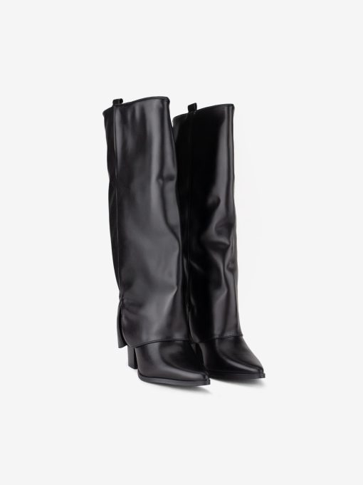 BOTA ALTA COM POLAINA DE TACÃO COM FORMA PONTIAGUDA - Image 2