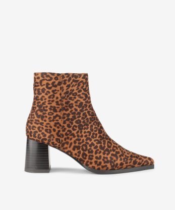 BOTIM ANIMAL PRINT LEOPARDO DE TACÃO COM FORMA PONTIAGUDA