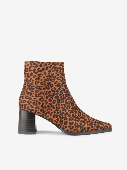 BOTIM ANIMAL PRINT LEOPARDO DE TACÃO COM FORMA PONTIAGUDA