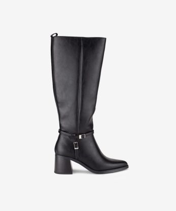 BOTA ALTA DE TACÃO COM APLICAÇÃO EM FORMA PONTIAGUDA - PRETO, 37