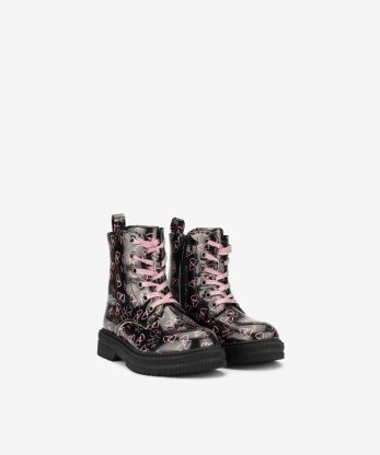 Alternative view of BOTA ESTILO MILITAR EM VERNIZ ESTAMPADO