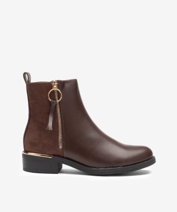 BOTIM EFEITO PELE DE FECHO METÁLICO