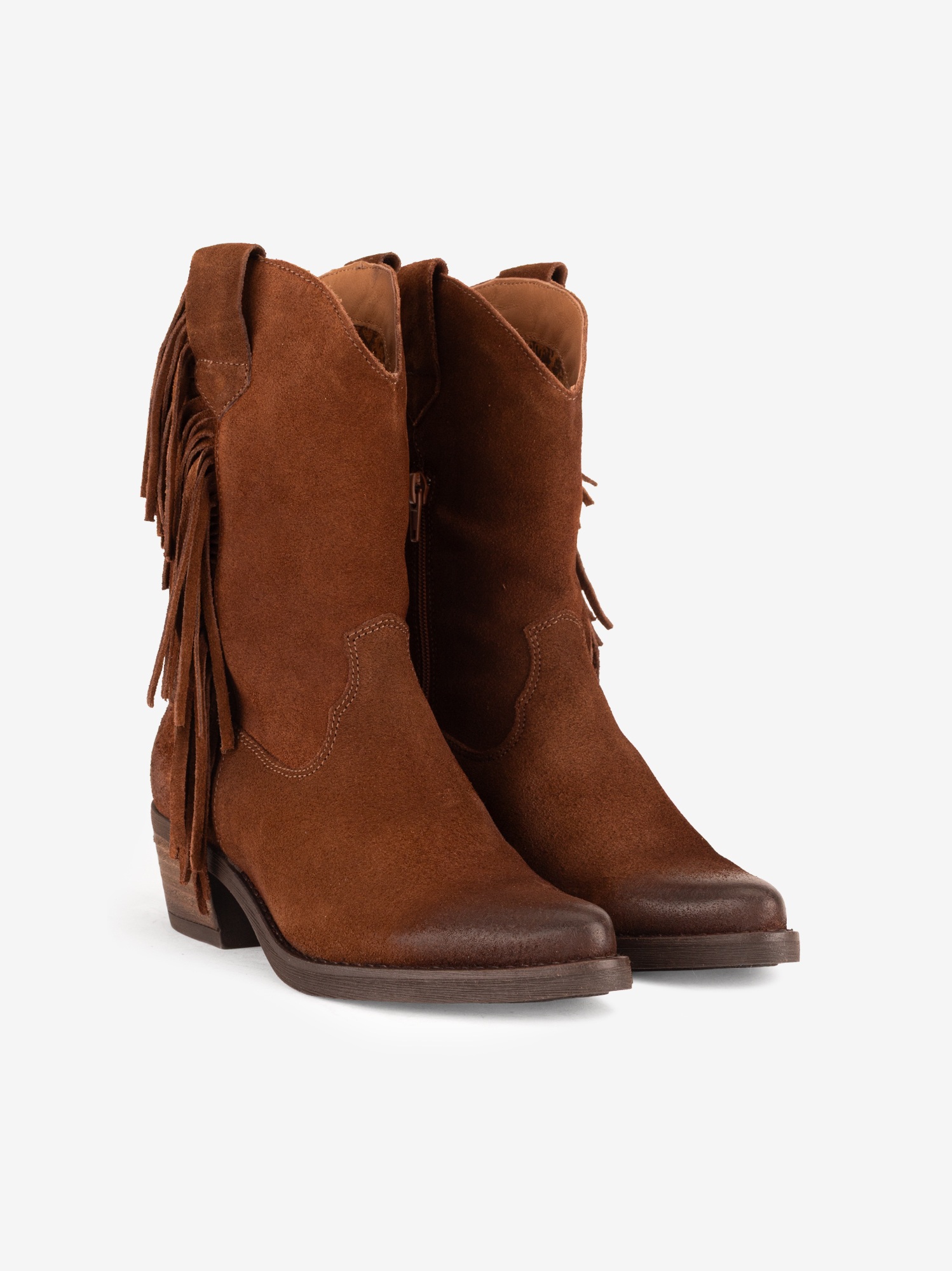 BOTA TEXANA EM CROUTE COM FRANJAS - Image 2