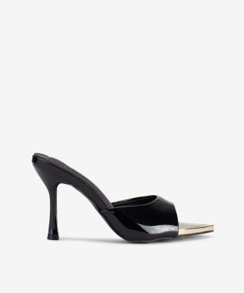 SANDÁLIA MULE DE SALTO EM VERNIZ