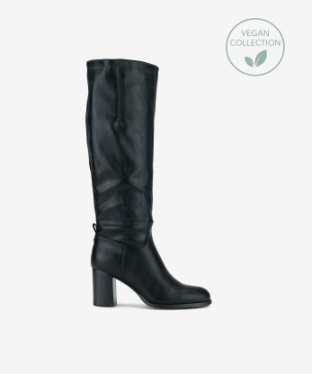 BOTA ALTA DE TACÃO EFEITO PELE