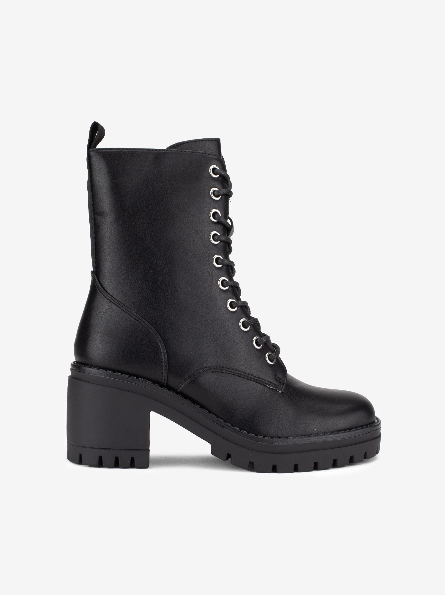 BOTA DE TACÃO ESTILO MILITAR DE ATACADOR COM SOLA DE RASTO