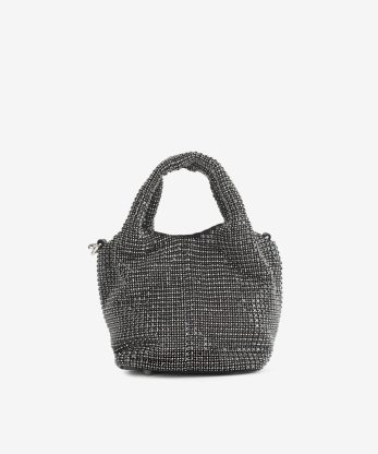 MALA CLUTCH DE FESTA DECORADA EM CRISTAIS COM ALÇA REMOVÍVEL TIRACOLO NO INTERIOR