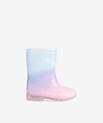 BOTA EM PVC IMPERMEAVÉL COM COR DEGRADÊ E SOLA DE RASTO