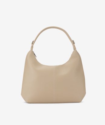 MALA HOBO DE FECHO EFEITO PELE - TAUPE, M