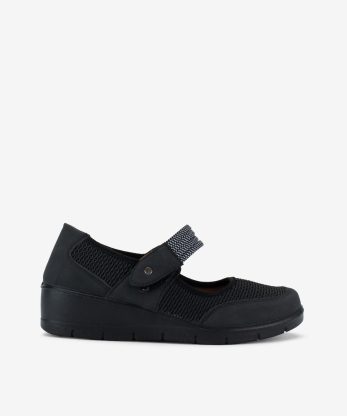 SAPATO MARY JANE COMBINADA COM MESH