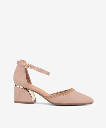 SAPATO PUMP COM BORDAD - TAUPE, 36