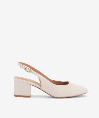 SAPATO SLING BACK DE TACÃO COM FORMA QUADRADA