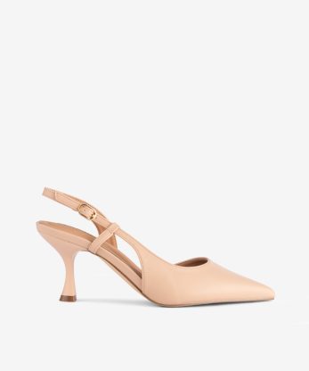 SAPATO PUMP SLING BACK DE SALTO COM FORMA PONTIAGUDA
