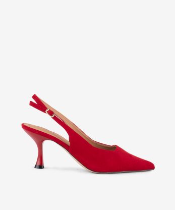 SAPATO PUMP SLING BACK EFEITO CAMURÇA