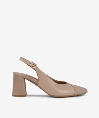 SAPATO SLING BACK DE TACÃO EM PELE