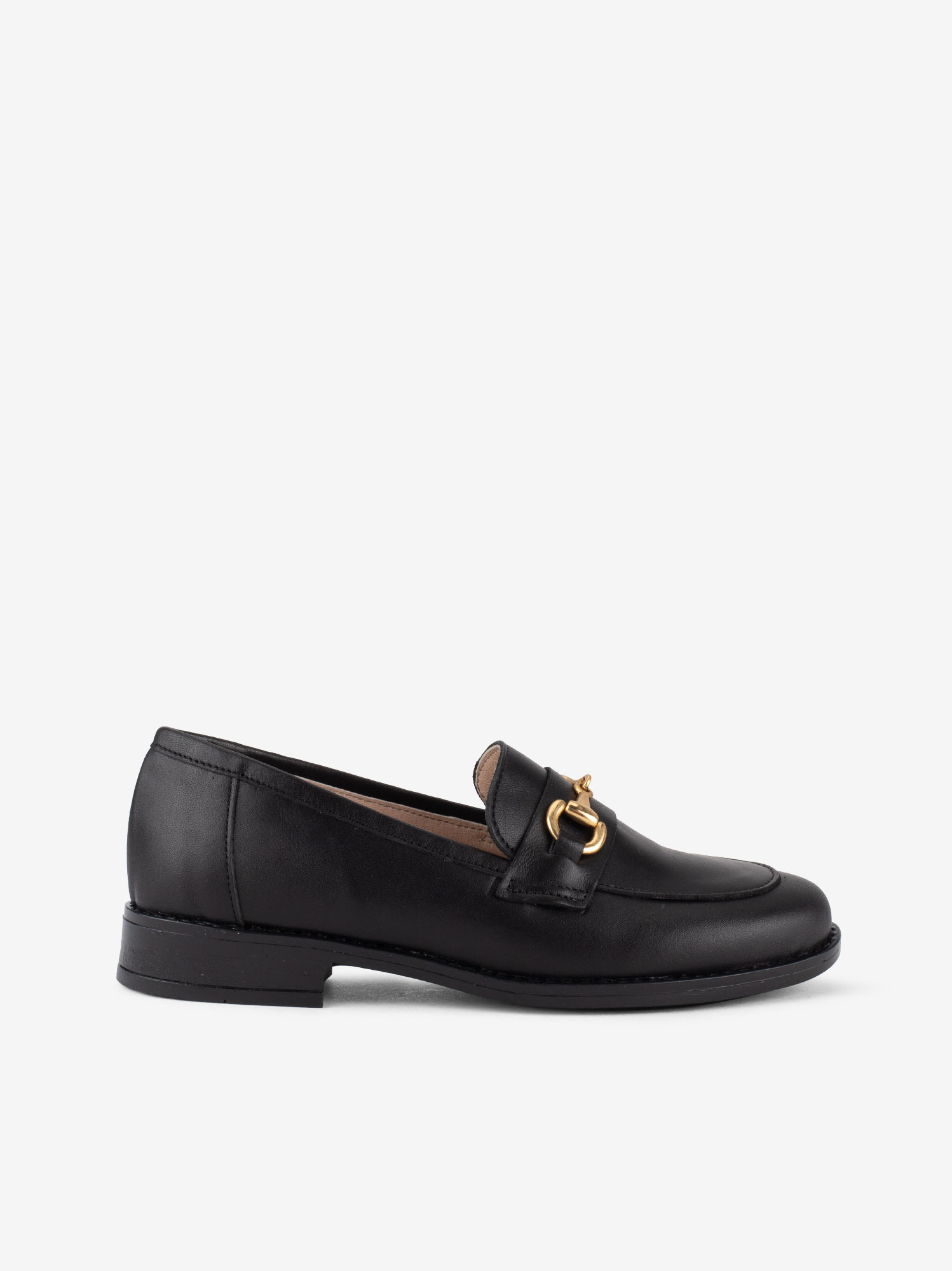 SAPATO LOAFER EM PELE COM APLICAÇÃO METÁLICA