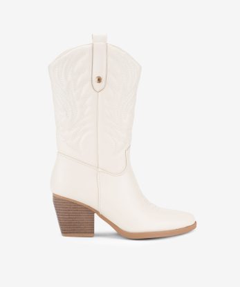 BOTA DE TACÃO ESTILO TEXANA COM ACOLCHOADO NO CANO