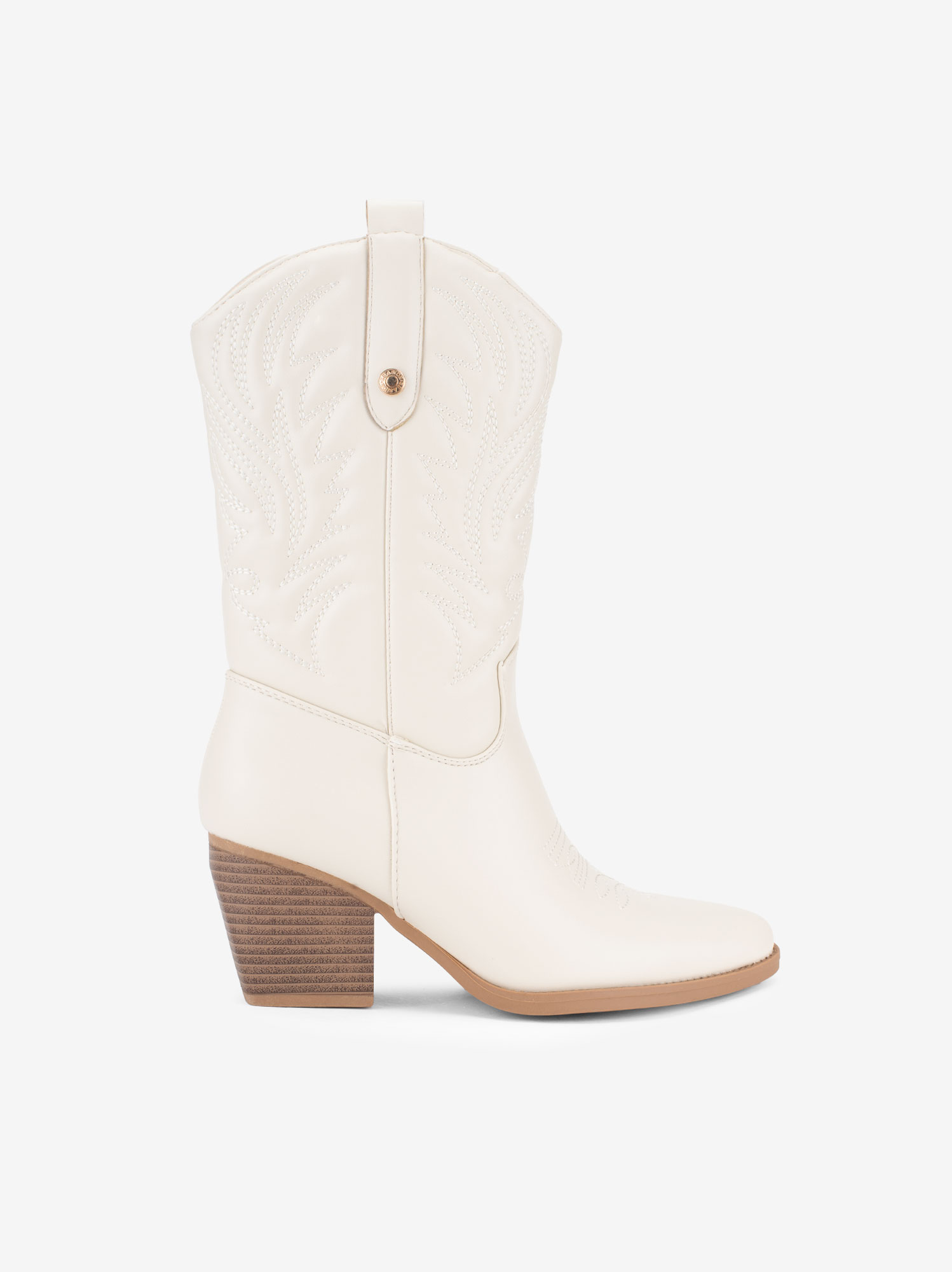 BOTA DE TACÃO ESTILO TEXANA COM ACOLCHOADO NO CANO