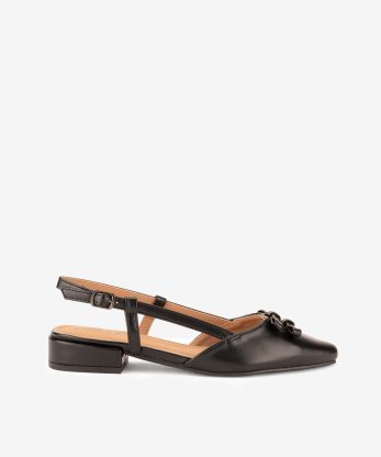 SANDÁLIA SLING BACK DE TACÃO EFEITO PELE