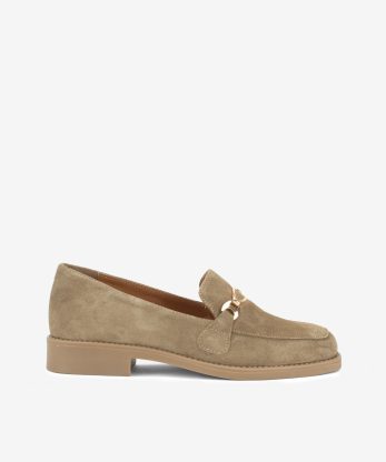 SAPATO LOAFER EM CROUTE CAMURÇA