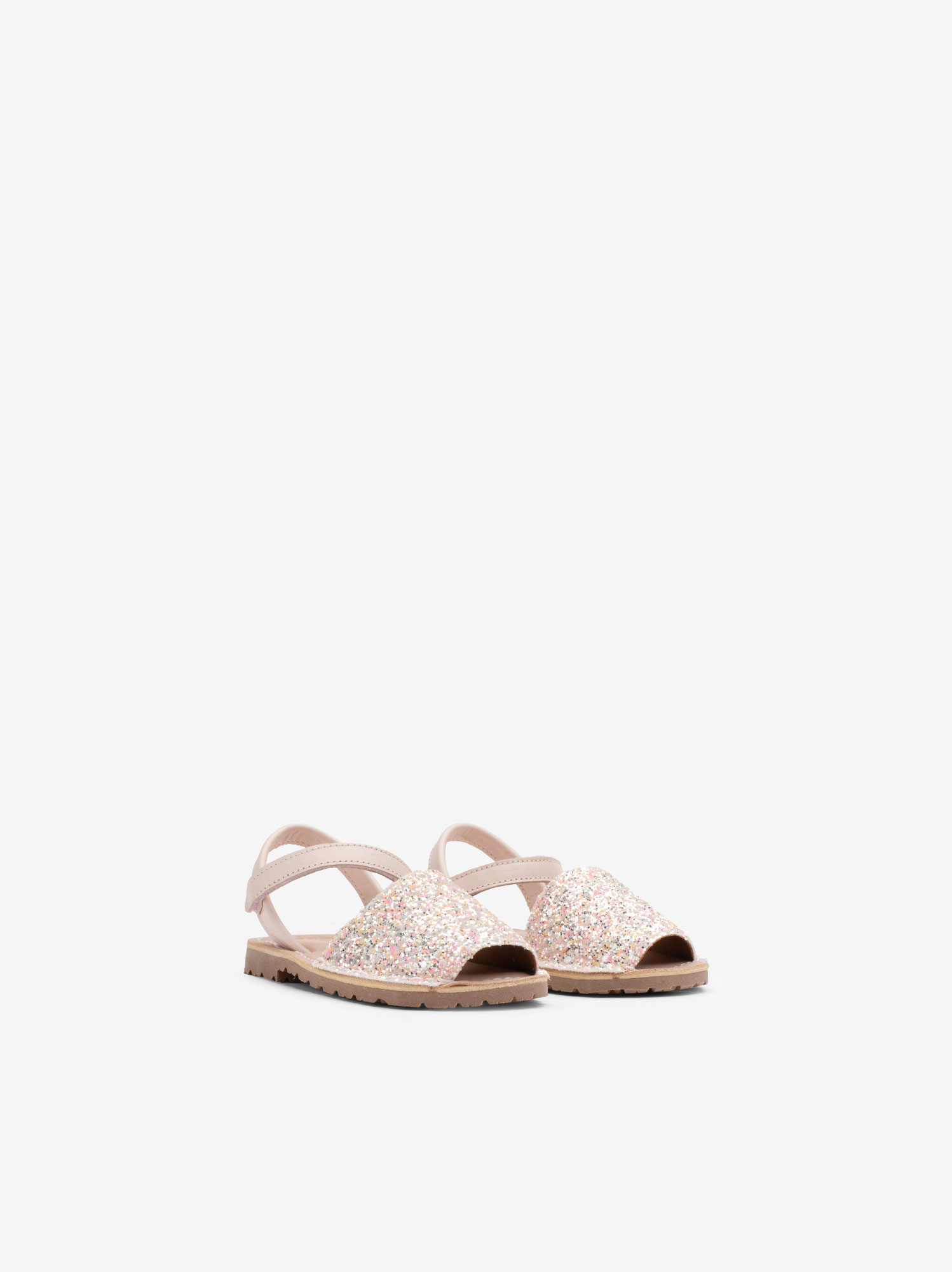 SANDÁLIA RASA ESTILO MENORQUINA EM GLITTER COMBINADO COM TIRA DE VELCRO - Image 2