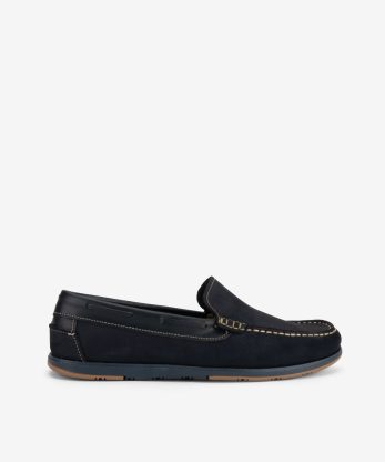 SAPATO MOCASSIM SLIP ON EM PELE NOBUCK COMBINADA