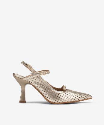 SAPATO SLING BACK EM PELE PERFURADO