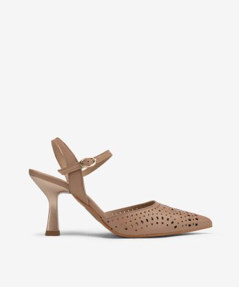 SAPATO SLING BACK EM PELE PERFURADO