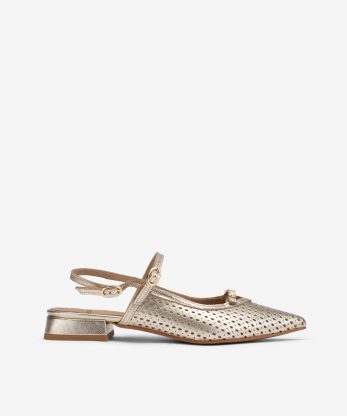 SAPATO SLING BACK EM PELE PERFURADO
