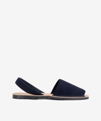 SANDÁLIA ESTILO MENORQUINA EM CROUTE CAMURÇA COMBINADA - AZUL MARINHO, 41