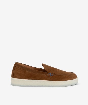 SAPATO LOAFER EM CROUTE CAMURÇA