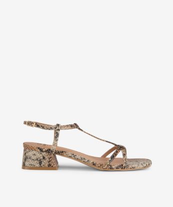 SANDÁLIA DE TACÃO ESTAMPADA