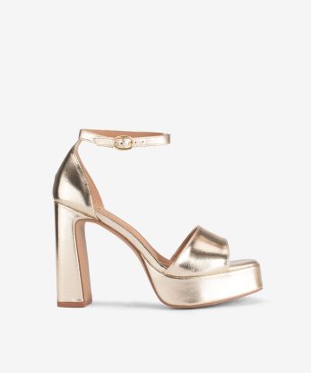 SANDÁLIA PLATAFORMA EM VERNIZ - DOURADO, 40
