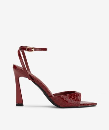 SANDÁLIA DE SALTO ESTAMPADO CROCO