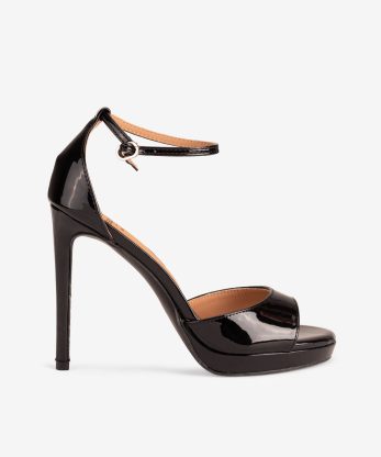 SANDÁLIA PLATAFORMA EM VERNIZ - PRETO, 36