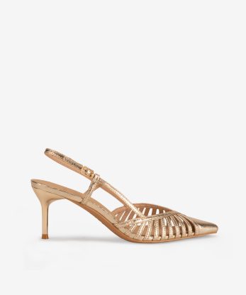 SAPATO SLING BACK DE SALTO METALIZADO