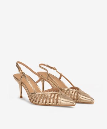 Alternative view of SAPATO SLING BACK DE SALTO METALIZADO