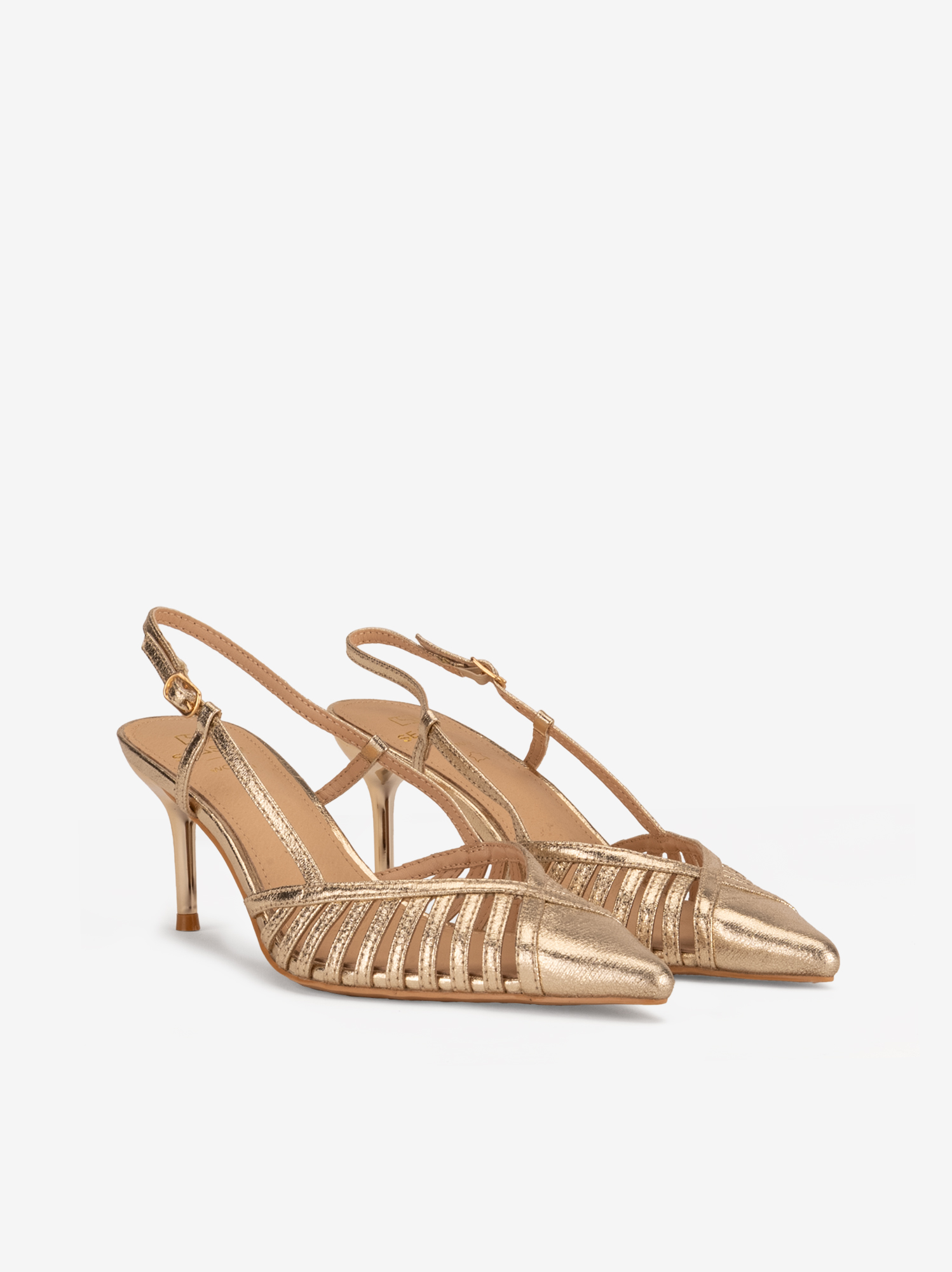 SAPATO SLING BACK DE SALTO METALIZADO - Image 2