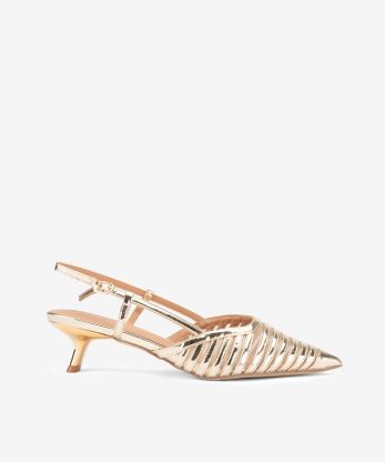 SAPATO PUMP SLING BACK METALIZADO
