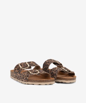 Alternative view of CHINELO INDIGO BAY EM PELE ANIMAL PRINT COM DUPLA FIVELA METÁLICA E PALMILHA BIO