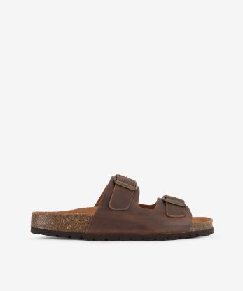 CHINELO INDIGO BAY  EM PELE VINTAGE COM DUPLA FIVELA E PALMILHA BIO