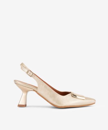 SAPATO SLING BACK METALIZADO