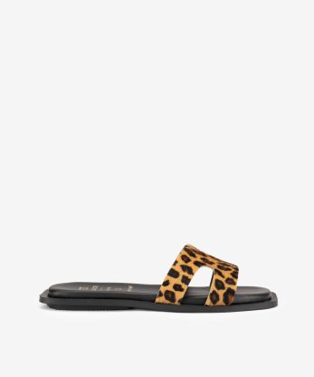 CHINELO FLAT EM PELE ESTAMPADA