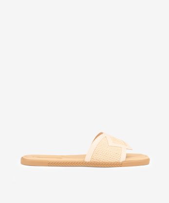CHINELO SLIDE EM RÁFIA
