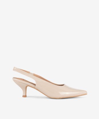 SAPATO SLING BACK EM VERNIZ CROCO