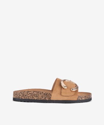 CHINELO EM CAMURÇA TÊXTIL DE FIVELA
