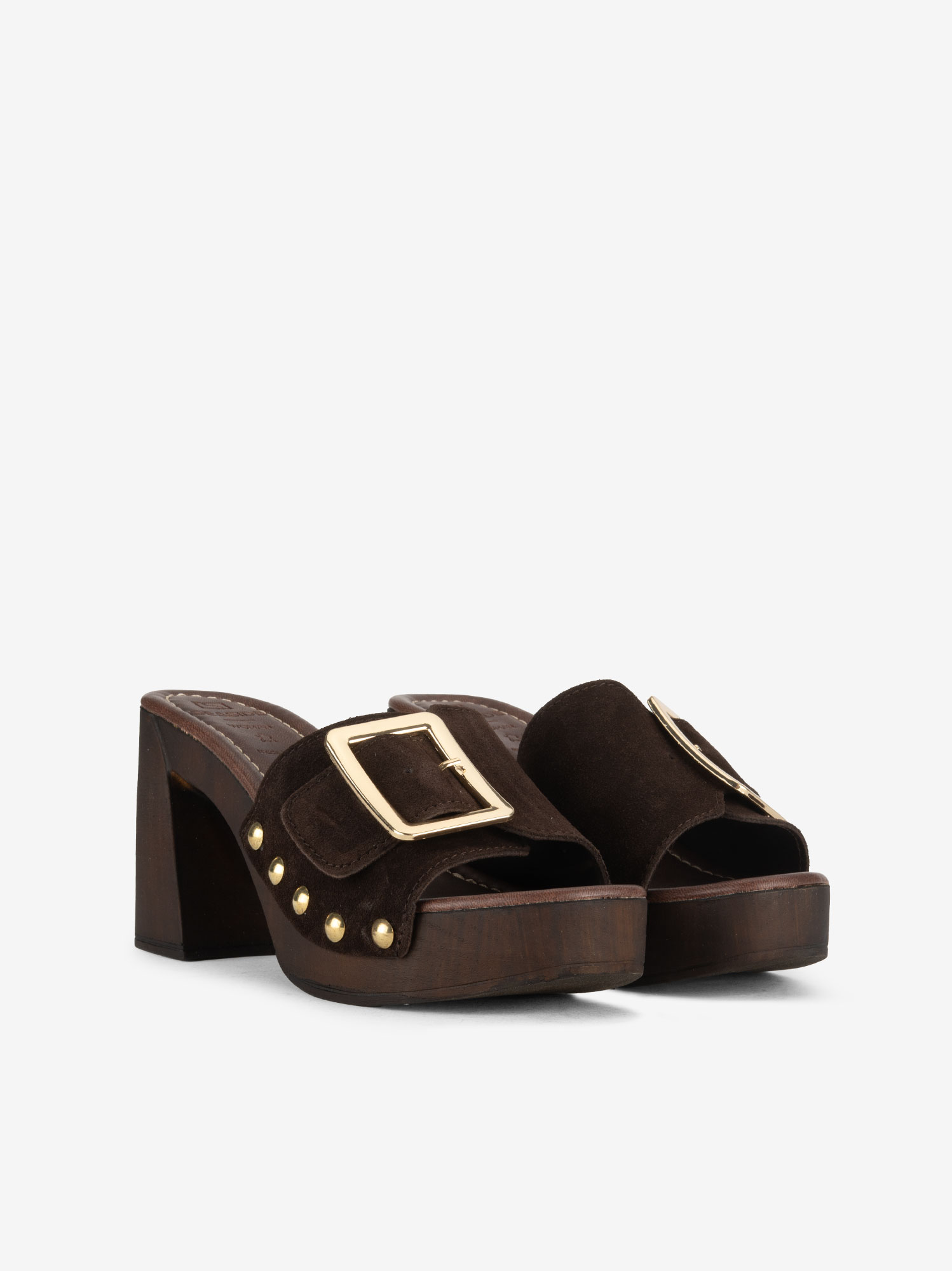 SANDÁLIA MULE EM CROUTE COM TACHAS - Image 2