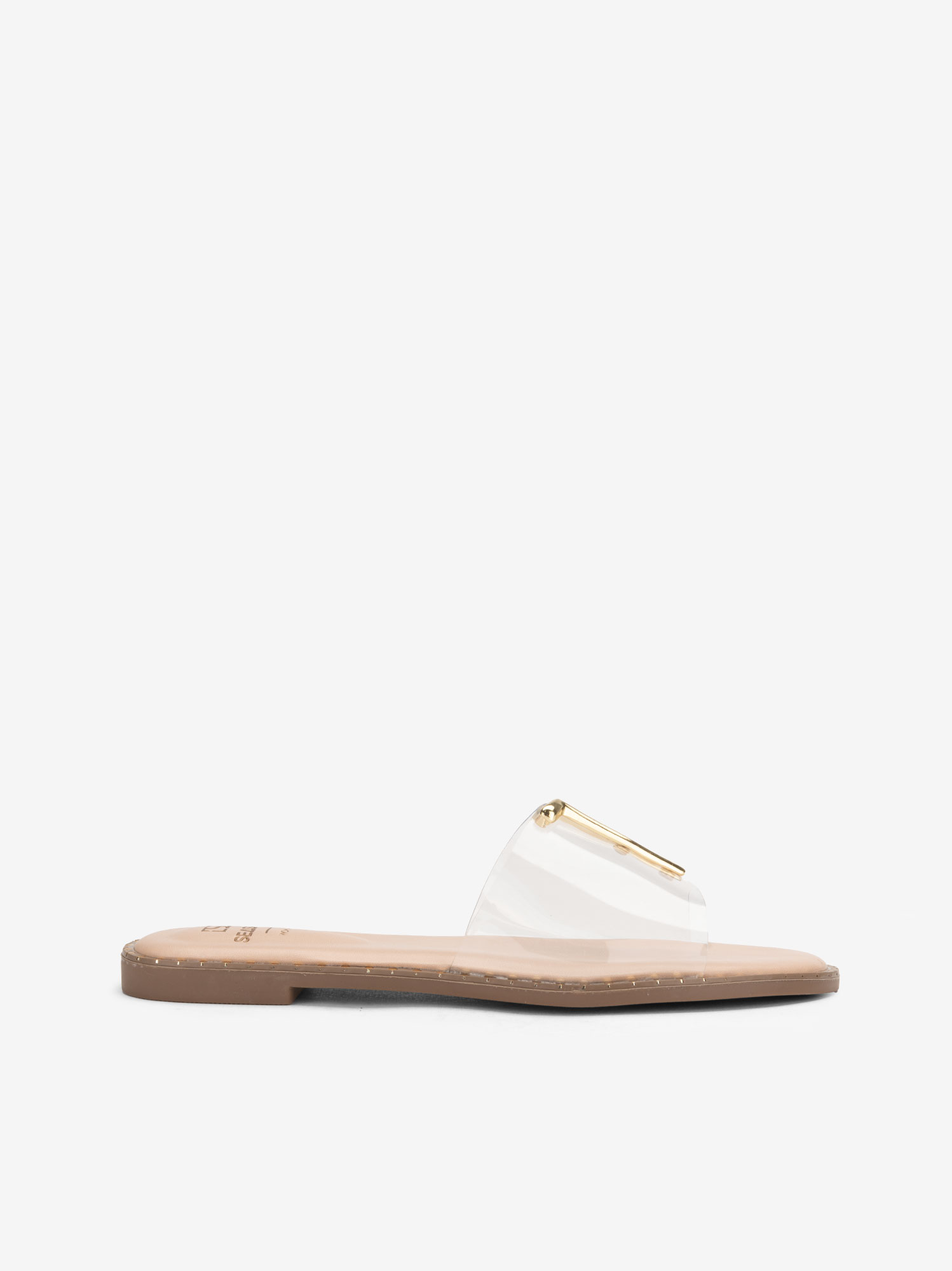 SANDÁLIA FLAT COM APLICAÇÃO